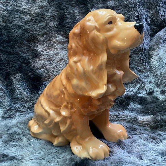 Large 10" tall realistic ceramic Spaniel dog statue/ figurine - Picture 3 of 16